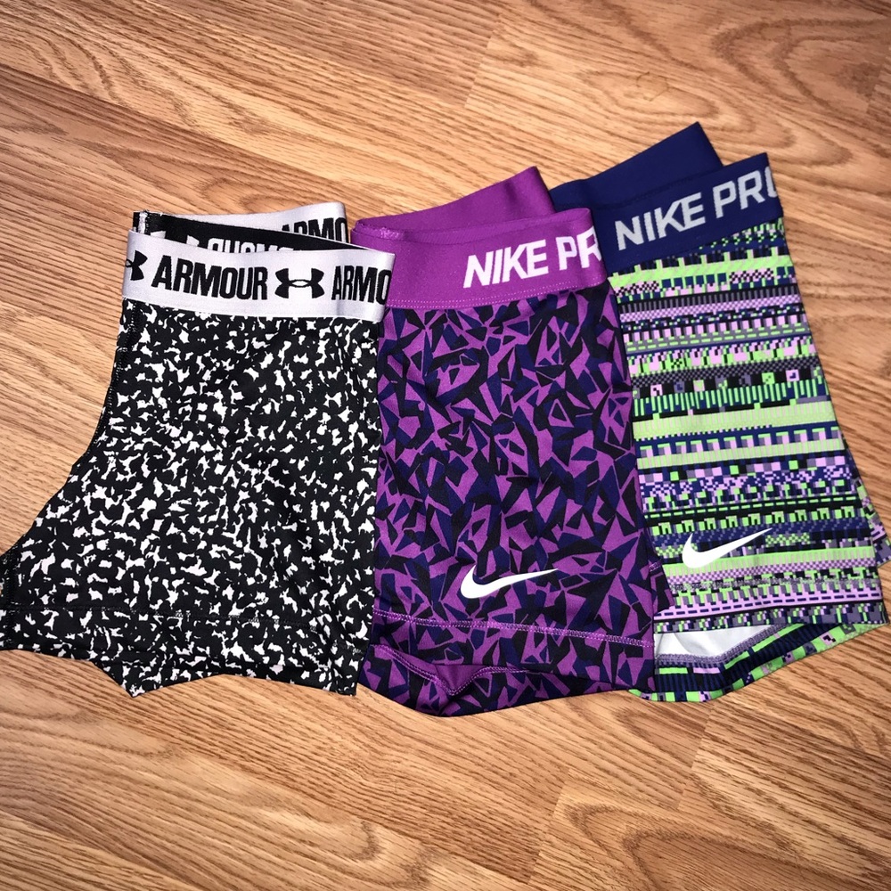 Nike and Under Armour  spandex/biker shorts all size small